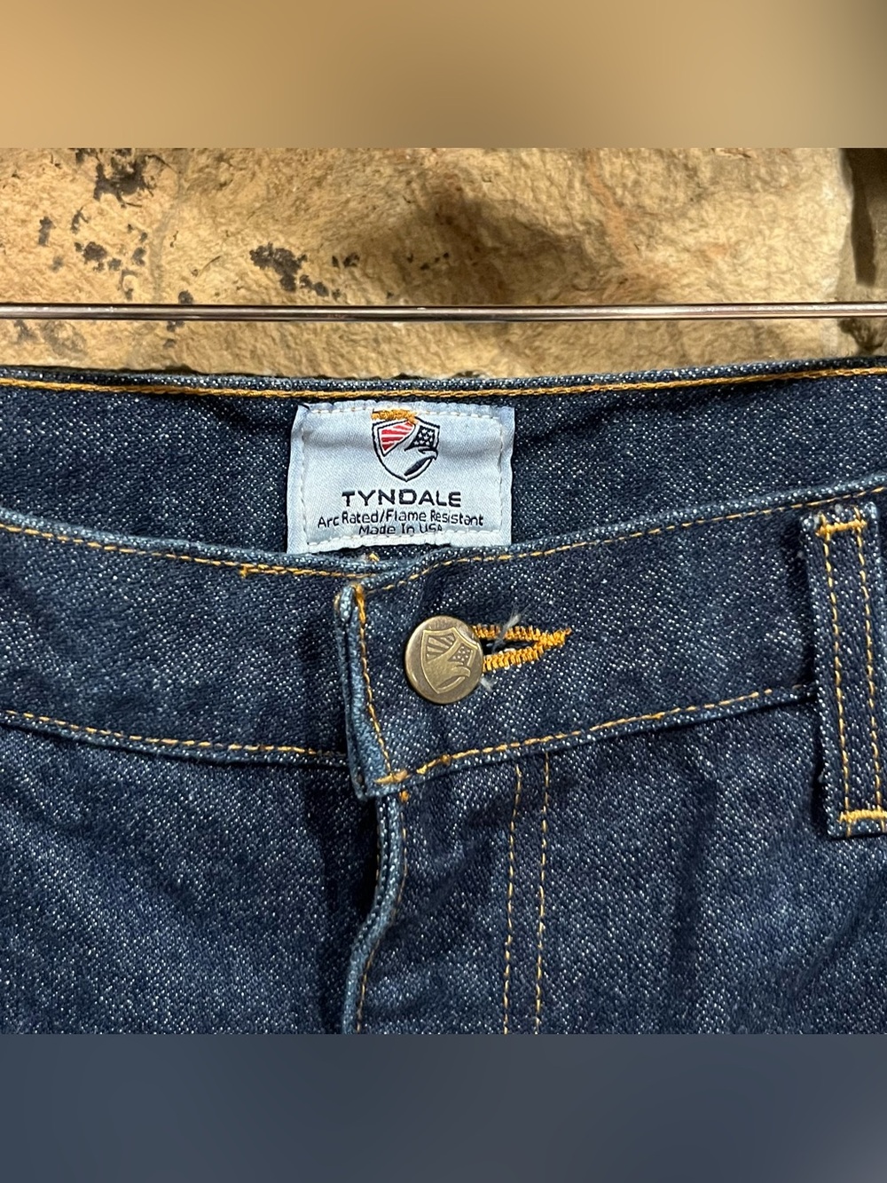 Tyndale Rodeo Flame Resistant Dark Wash Blue Straight-Leg Jeans - Picture 2 of 9
